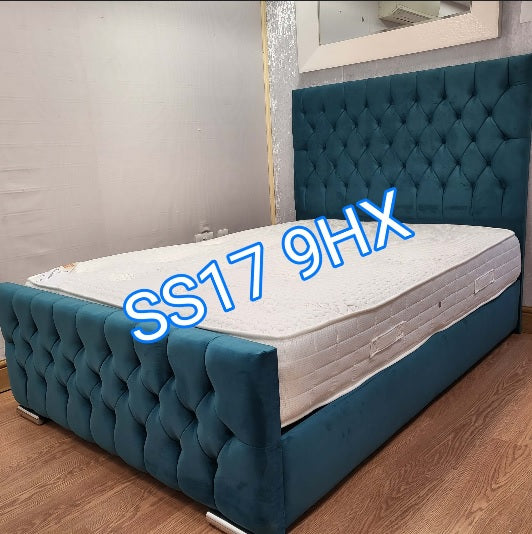 Brianna velvet bed and mattress set
