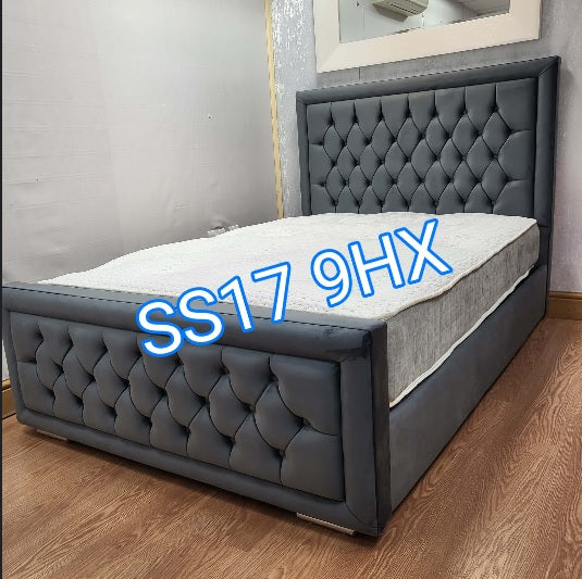 Hampton velvet bed and mattress set - Essex bed shop.