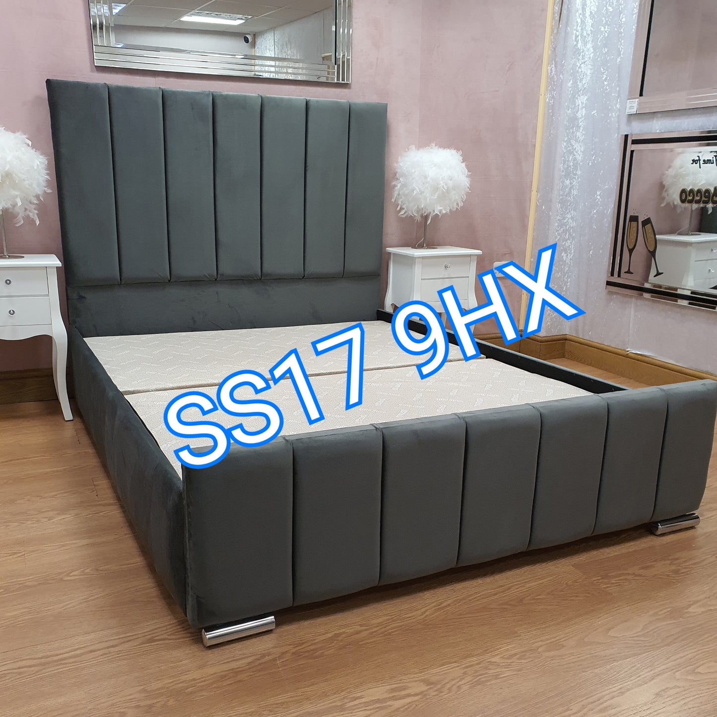 New York Velvet Fabric Frame Bed