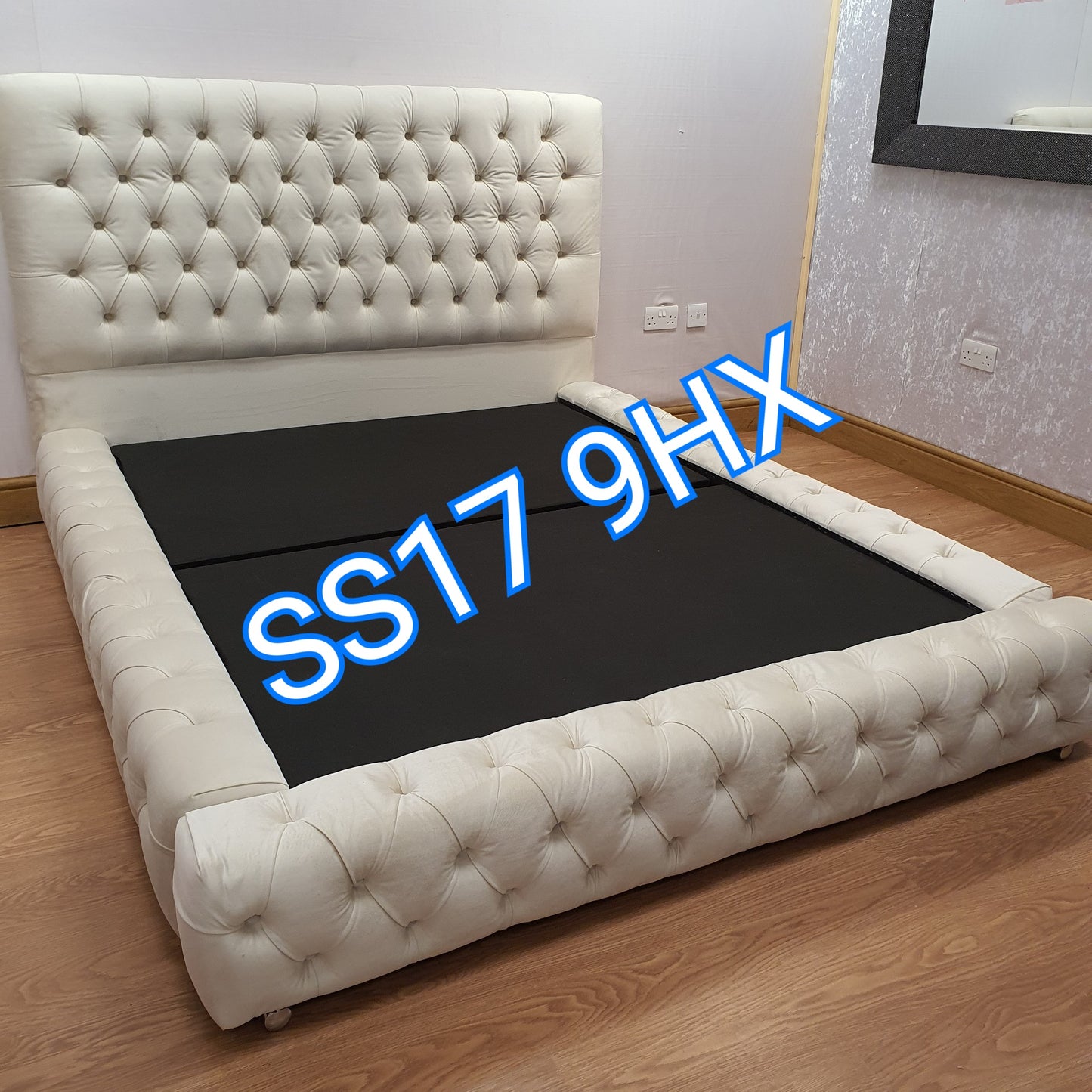 Park lane slim line velvet chesterfield bed