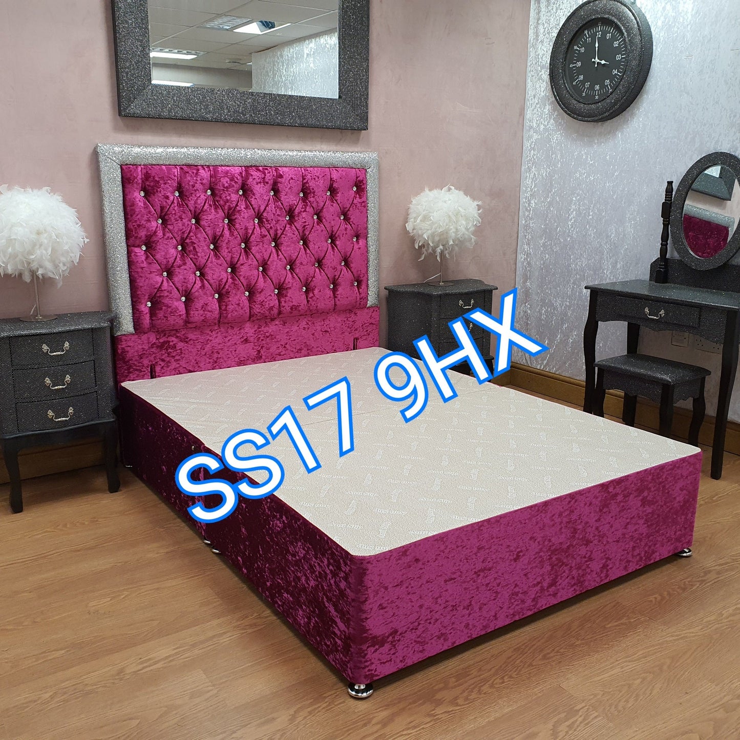 Hot pink Britney glitter divan bed