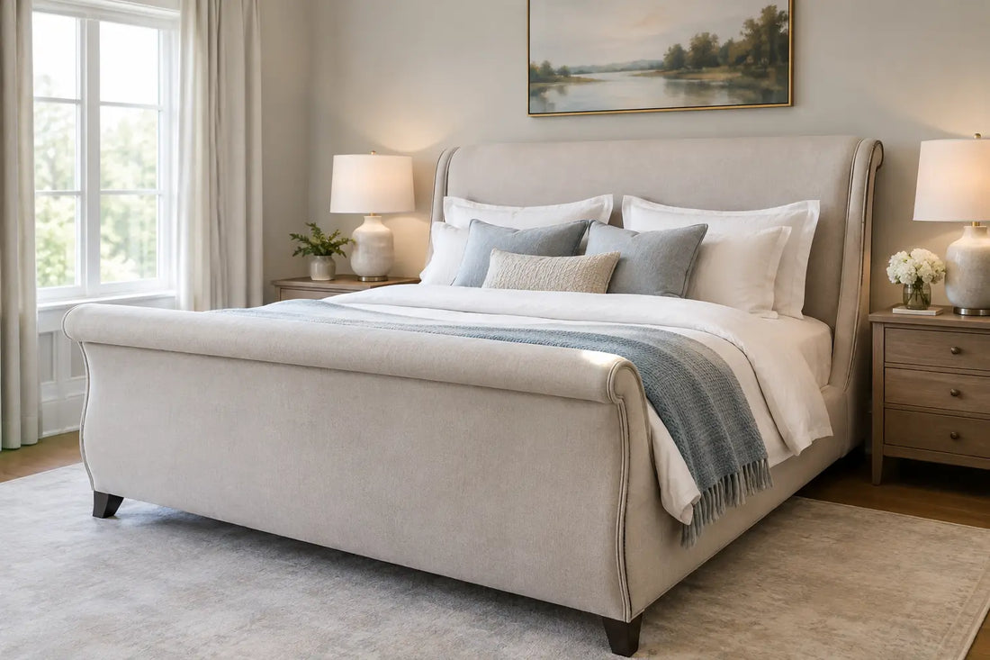 Master Bedroom Makeover With a Sleigh Bed