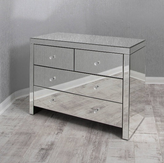 4 Drawer Mirrored Chest Essex bed shop