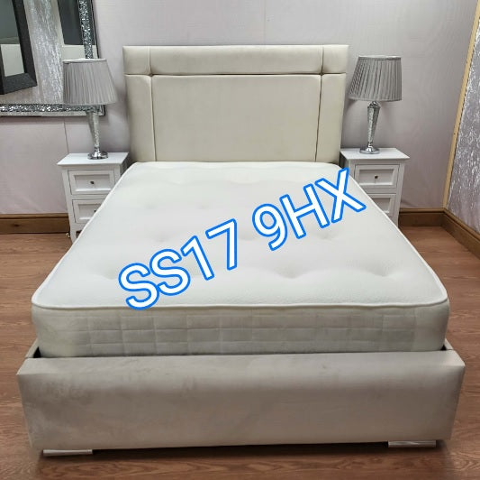 Brandy velvet bed and mattress set - Essex bed shop