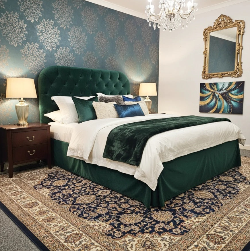 Brentwood Bed Shop in Essex - Green Plush Velvet