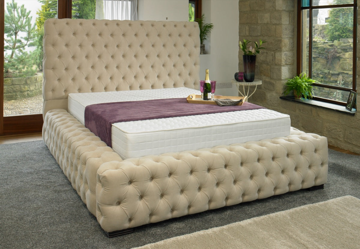 Hampton Crushed Velvet Bed - Essex Beds - Direct Beds 2 U