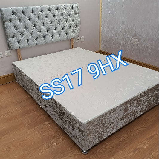 Double Beds - Crushed velvet divan Essex Bed Shop