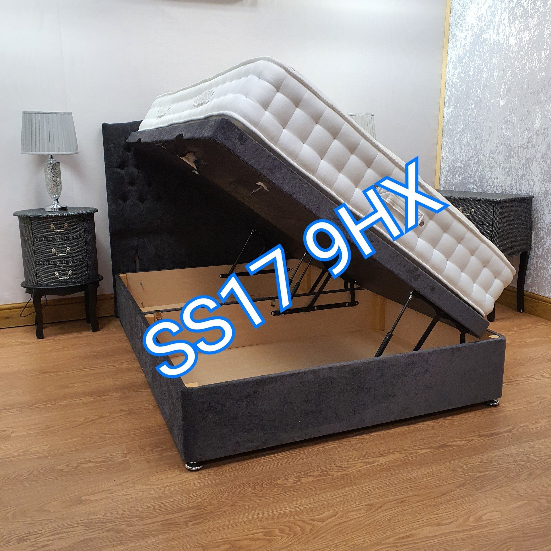 King Size Beds - Side lift ottoman storage divan bed